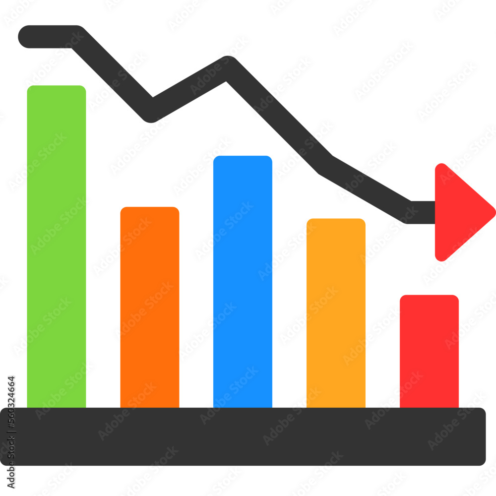 Fluctuation Down Icon Fluctuation Down Icon