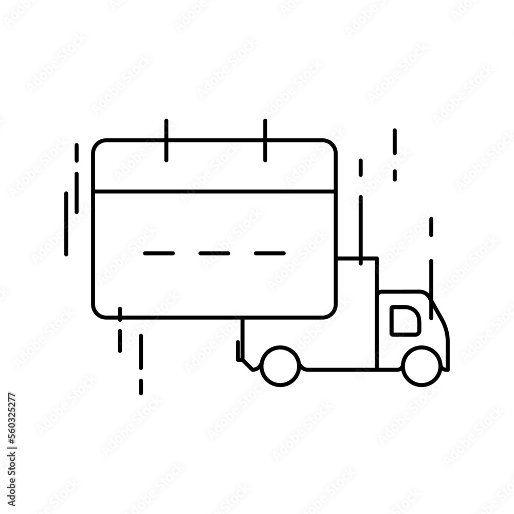 Schedule delivery delivery service icons with black outline style. Shipping logistics symbol sign. Simple vector illustration. Related to package, fee, fast courier Schedule delivery delivery service icons with black outline style. Shipping logistics symbol sign. Simple vector illustration. Related to package, fee, fast courier