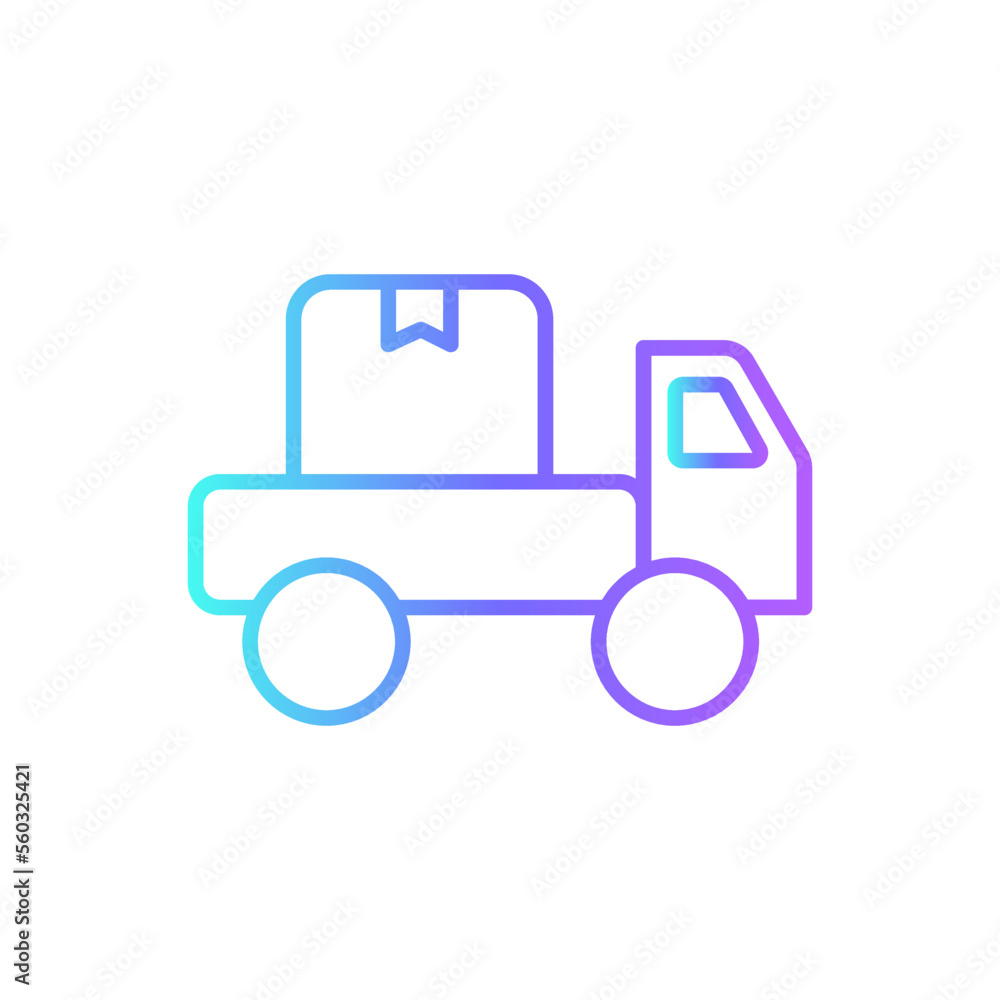 Delivery pickup delivery service icons with purple blue outline style. Shipping logistics symbol sign. Simple vector illustration. Related to package, fee, fast courier