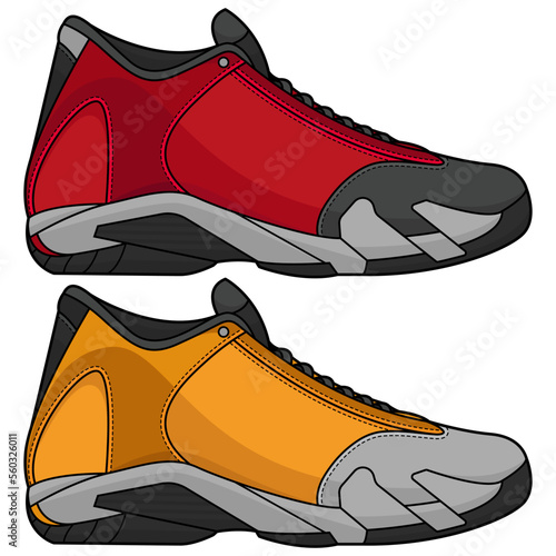 set vector basketball shoes