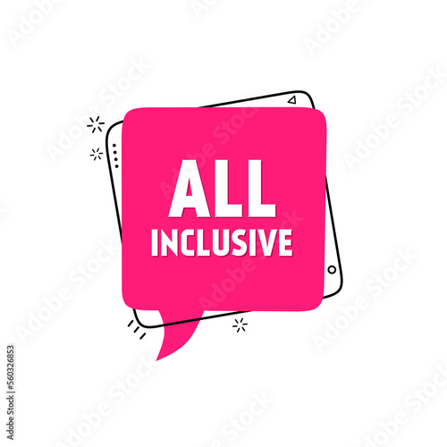 All inclusive banner design. Flat style vector template.