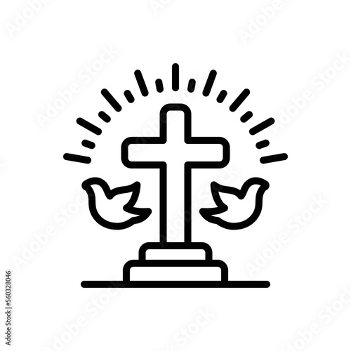 Black line icon for holy