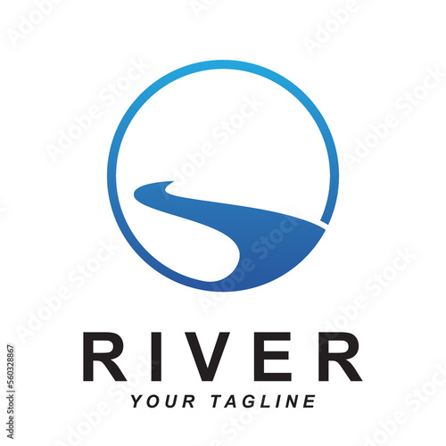 river logo vector with slogan template