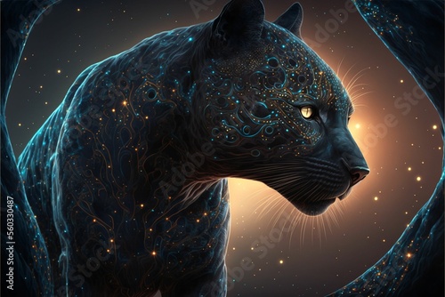 Cosmic black panther made with Generative AI