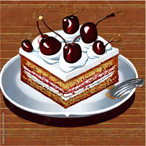 Kirschtorte mit Kaffee