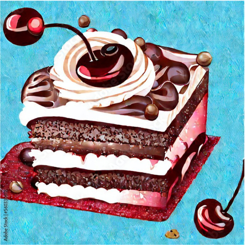 Kirschtorte mit Kaffee