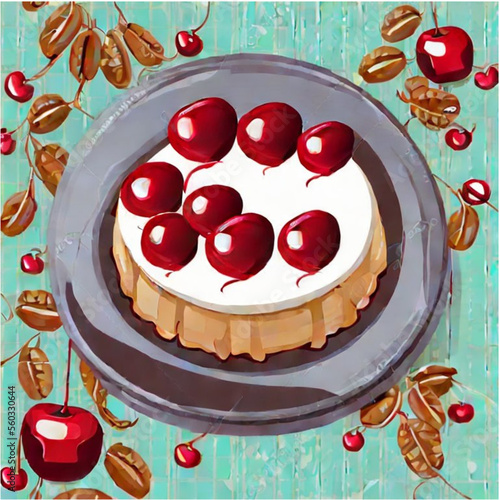 Kirschtorte mit Kaffee