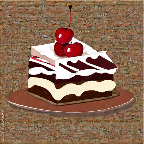 Kirschtorte mit Kaffee