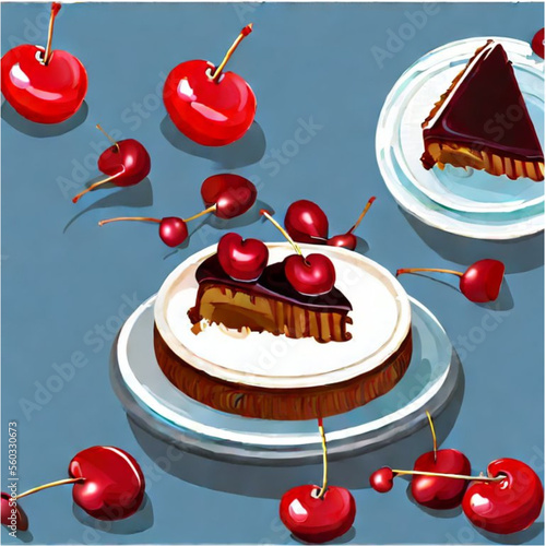 Kirschtorte mit Kaffee