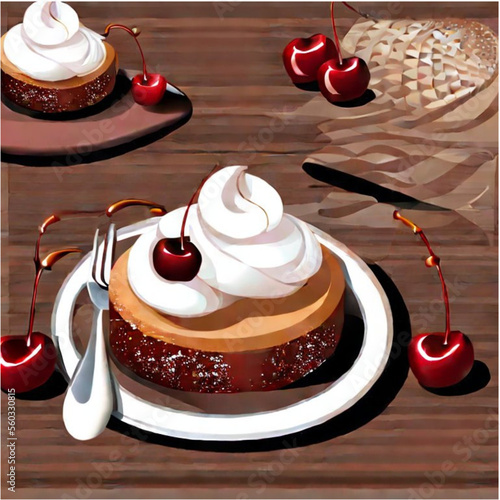 Kirschtorte mit Kaffee