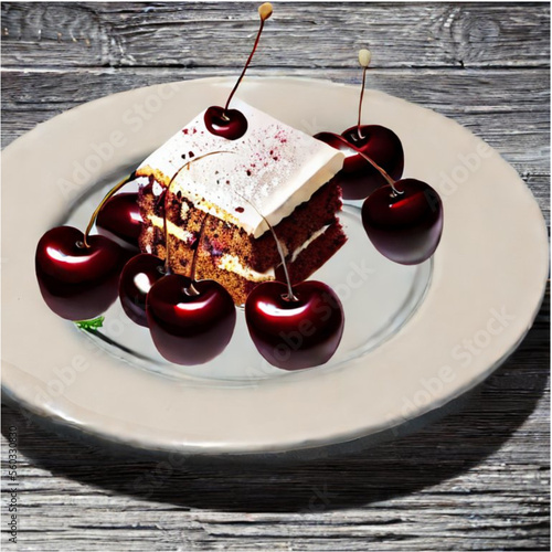 Kirschtorte mit Kaffee