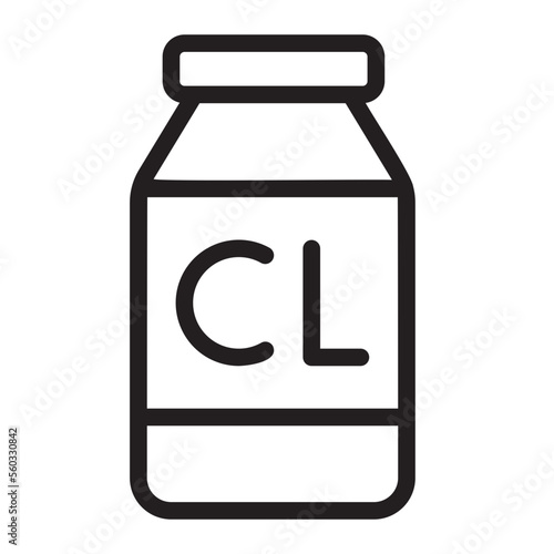 chlorine line icon