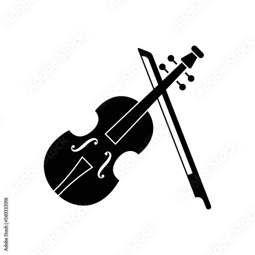Violin musical instrument icon design. isolated on white background