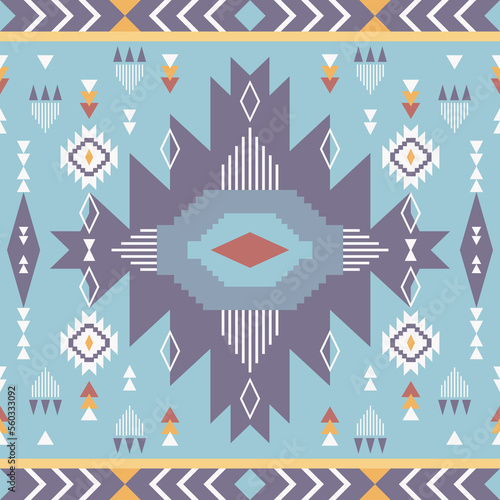 Wallpaper Mural Aztec, Navajo geometric seamless pattern. Native American Southwest print. Ethnic design wallpaper, fabric, cover, textile, rug, blanket. Torontodigital.ca