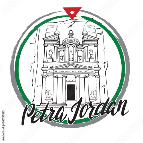Emblem Petra Jordan, Historical and cultural monument, Emblem Jordan, lettering, travel invitation