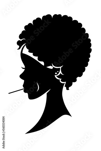 Female Afro Head with Lollipop