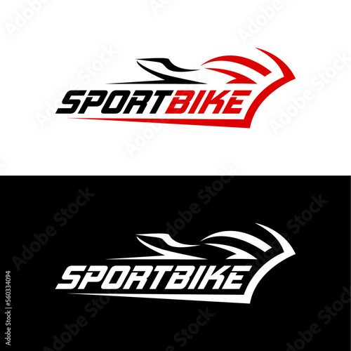 Sportbike motorcycles logo for club or community vector template