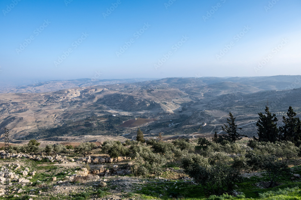 panoramic view of the endless expanses of Jordan on a sunny day