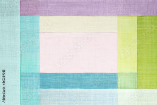 Korean traditional patchwork background of ramie fabric. Pastel tone.
