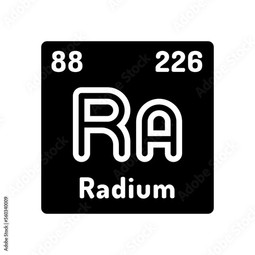 radium chemical element glyph icon vector. radium chemical element sign. isolated symbol illustration