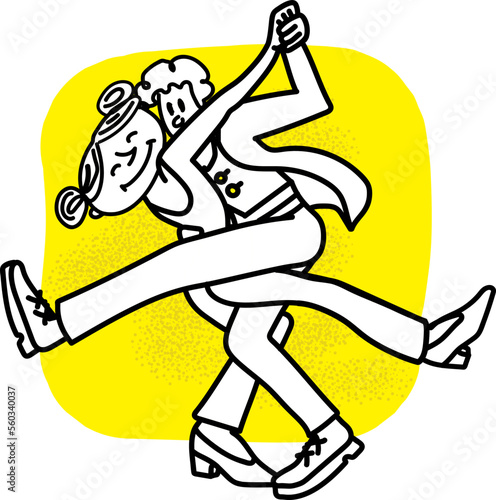 A couple in love dances an incendiary dance sketch for a magazine
