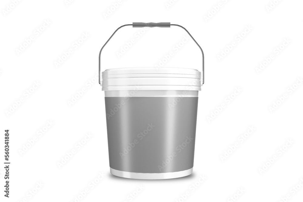 Obraz premium Flour basket mockup isolated on white background. 3d rendering. Food storage container such as flour, granulated sugar, mayonnaise, cream, ghee, margarine, sour cream, ice cream, yogurt.3d rendering.