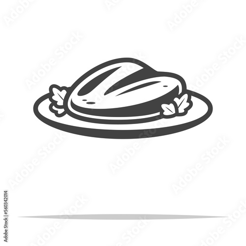 Boneless chicken breast icon transparent vector isolated