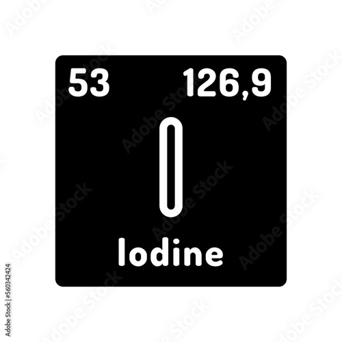 iodine chemical element glyph icon vector. iodine chemical element sign. isolated symbol illustration