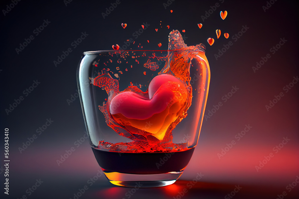 Amazing lovely liquor with hurt and splashes for Valentine's Day in a romantic atmosphere | Generative AI Amazing lovely liquor with hurt and splashes for Valentine's Day in a romantic atmosphere | Generative AI