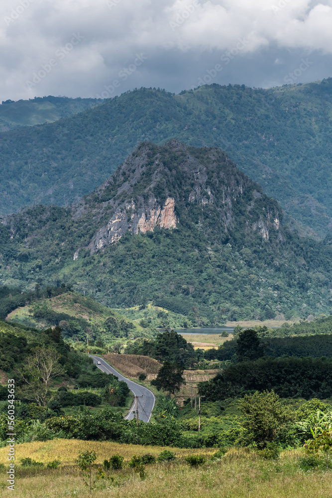 landscape Mountain with road in Nan Thailand