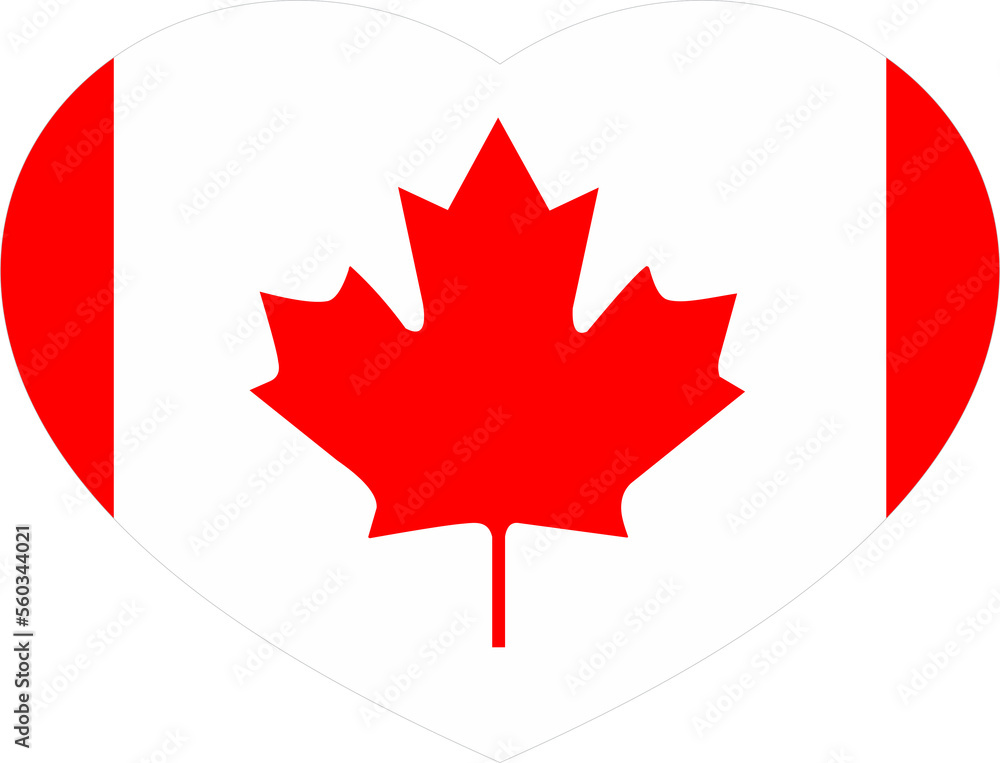 Canada flag heart shape 2023011112