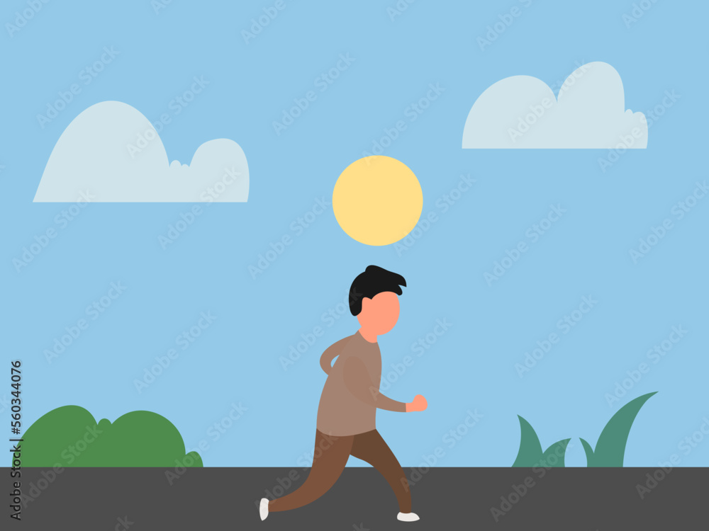 flat design jogging vector illustration
