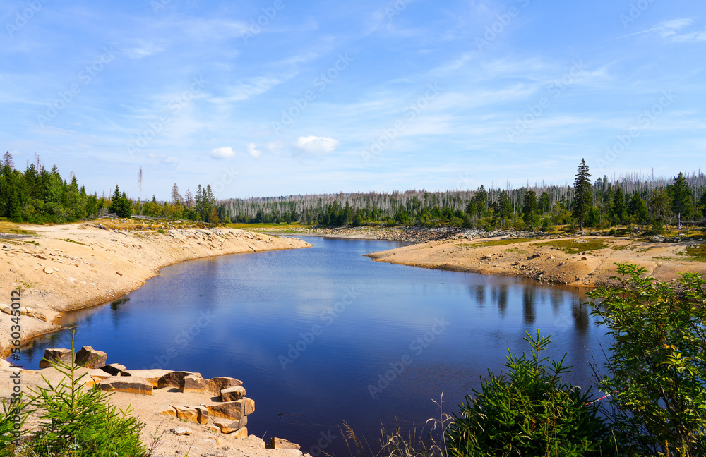 Oderteich dam in the Harz mountains, near Braunlage. Landscape at the lake in Lower Saxony with the surrounding nature.
Oderteich dam in the Harz mountains, near Braunlage. Landscape at the lake in Lower Saxony with the surrounding nature.