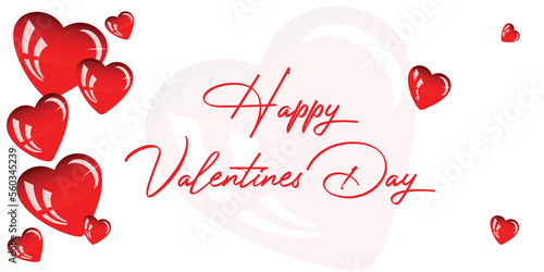 Valentines day background. Valentine`s day header or banner design with heart pattern.