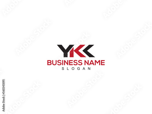 YKK Logo, ykk Letter Icon Design With Red And Black photo