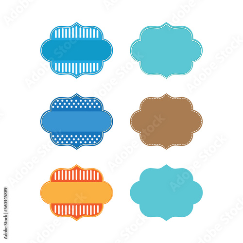 Vector vintage Color label stickers frame set