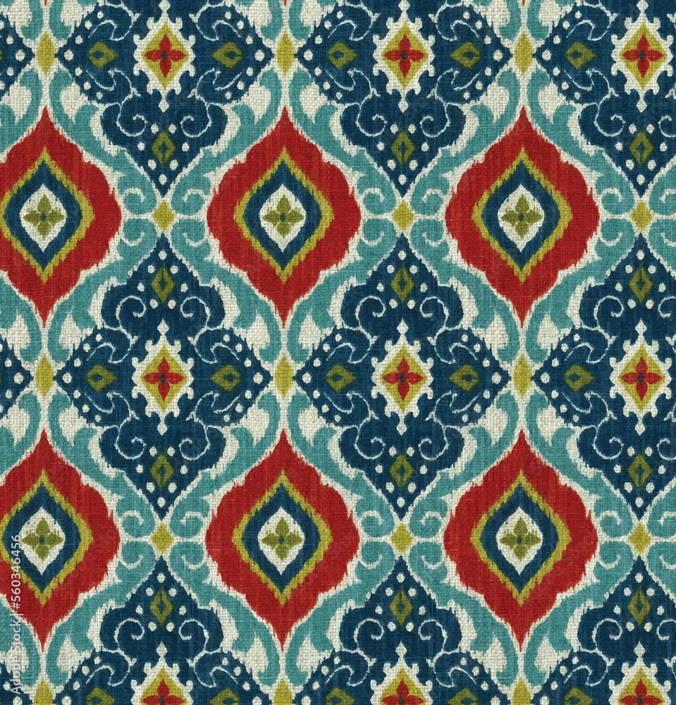 Ikat Seamless Background Pattern  digital printing textile illustration