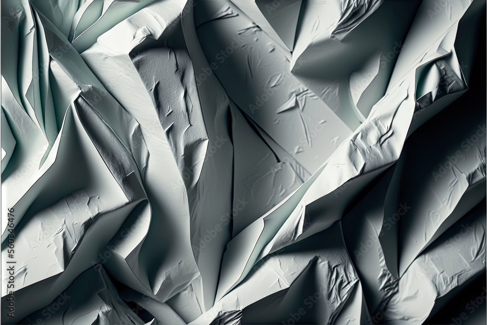 Obraz premium a very large piece of paper that is very wrinkled up and wrinkled down with a lot of folds on it, and a black and white background with a black border of a white border.