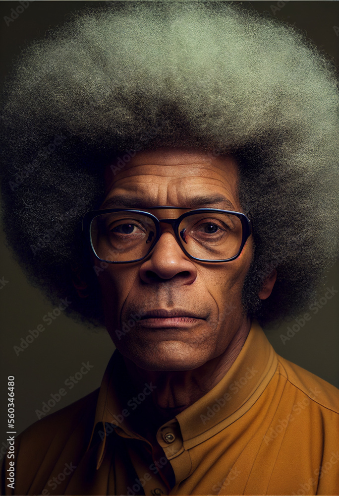 Illustration serie: Beautiful elderly man with an afro in front of a background Illustration serie: Beautiful elderly man with an afro in front of a background