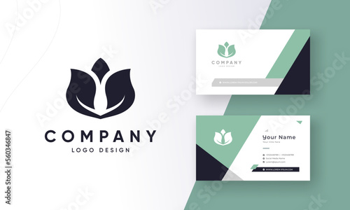natural yoga beauty care logo design with premium business card design 