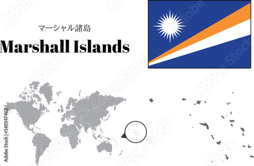 マーシャル諸島 国旗/地図/領土