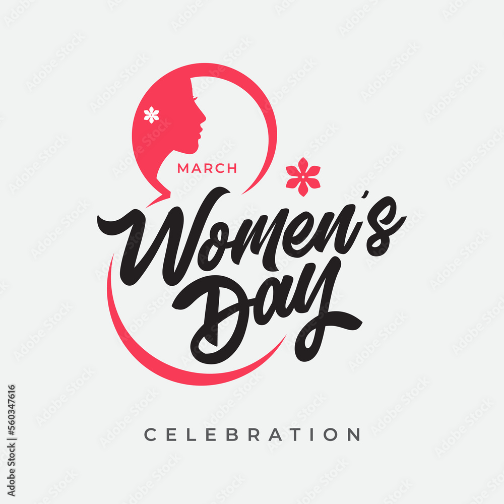 8th March Happy Women's Day Vector Text Typography Design Template