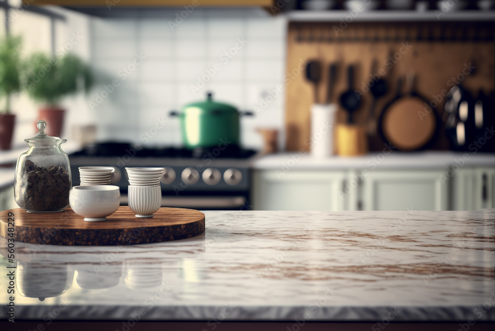 air fryer appliance is on white marble table in nice interior design  kitchen dinning room of house. Generative Ai 28299295 Stock Photo at  Vecteezy