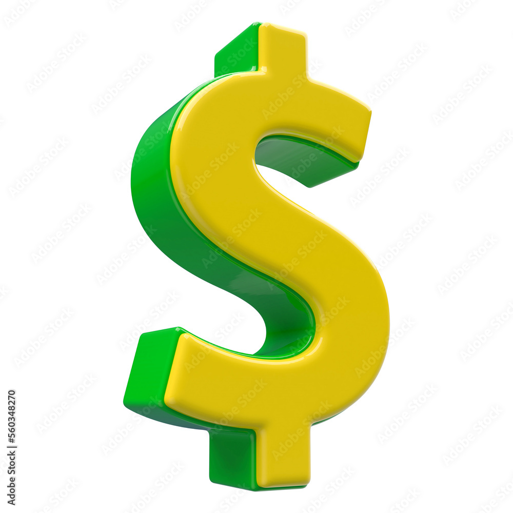 Naklejka premium 3d icon dollar symbol with generative AI