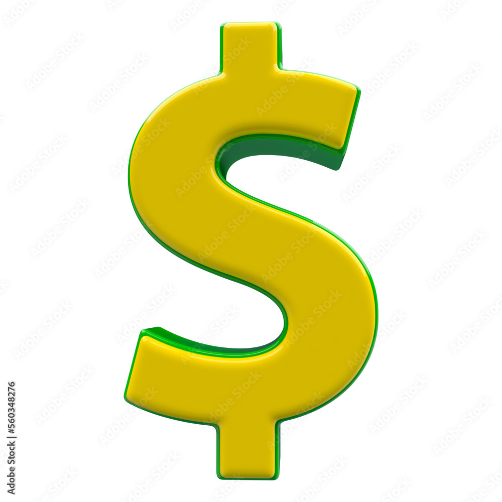 Fototapeta premium 3d icon dollar symbol with generative AI