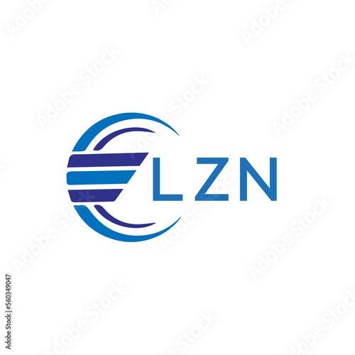 LZN letter logo. LZN blue image on white background. LZN vector logo design for entrepreneur and business. LZN best icon.	
 photo