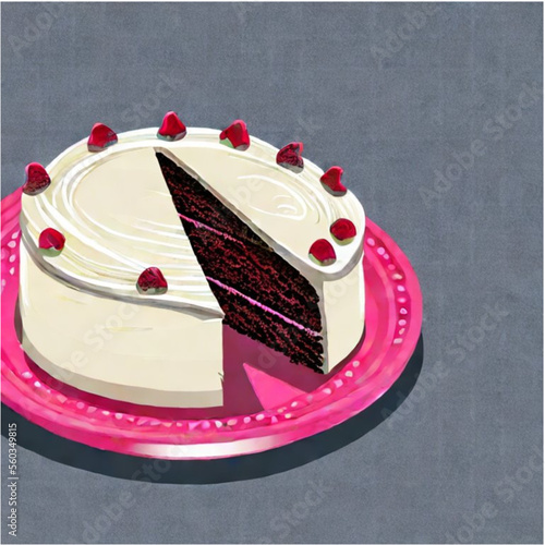 Himbeertorte mit Sahne und Kaffee