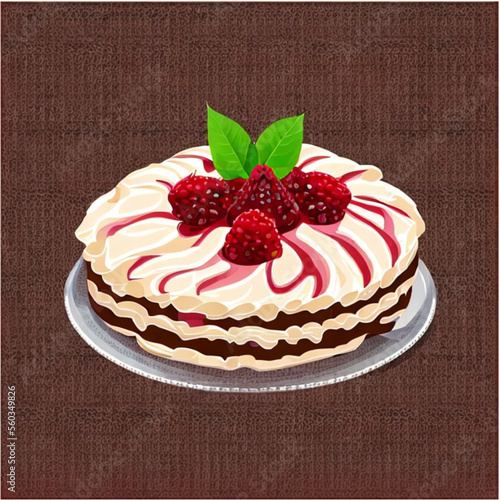 Himbeertorte mit Sahne und Kaffee