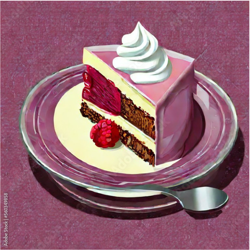 Himbeertorte mit Sahne und Kaffee