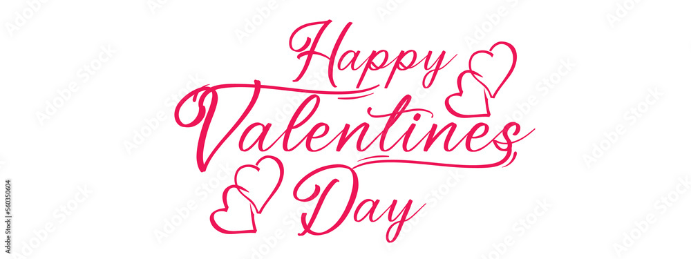 Valentines day background with heart pattern and typography of happy valentines day text .transparent background 